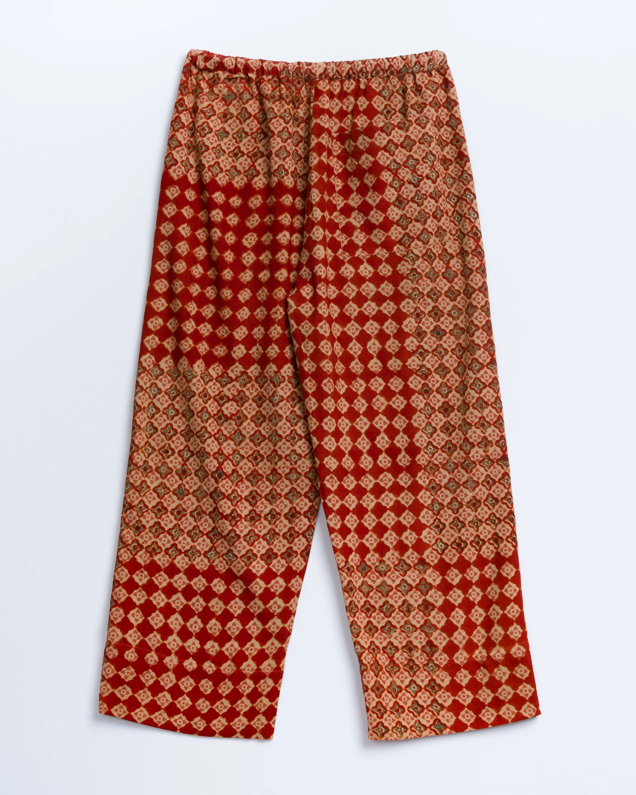 Umber & Ochre Garima Pant in Engineered Tile Block Print Madder