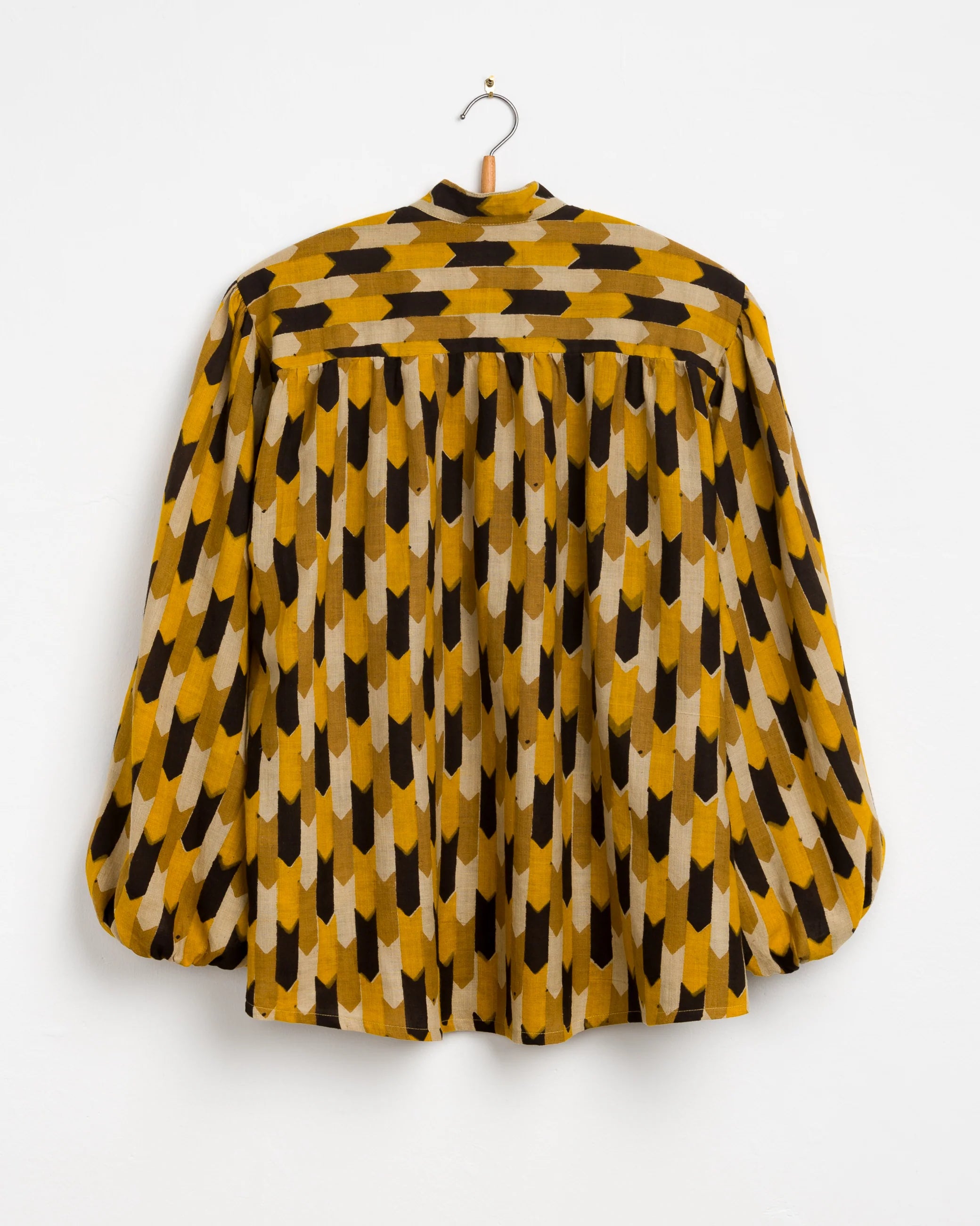 Umber & Ochre Sabrina Top in Flag Print Yellow